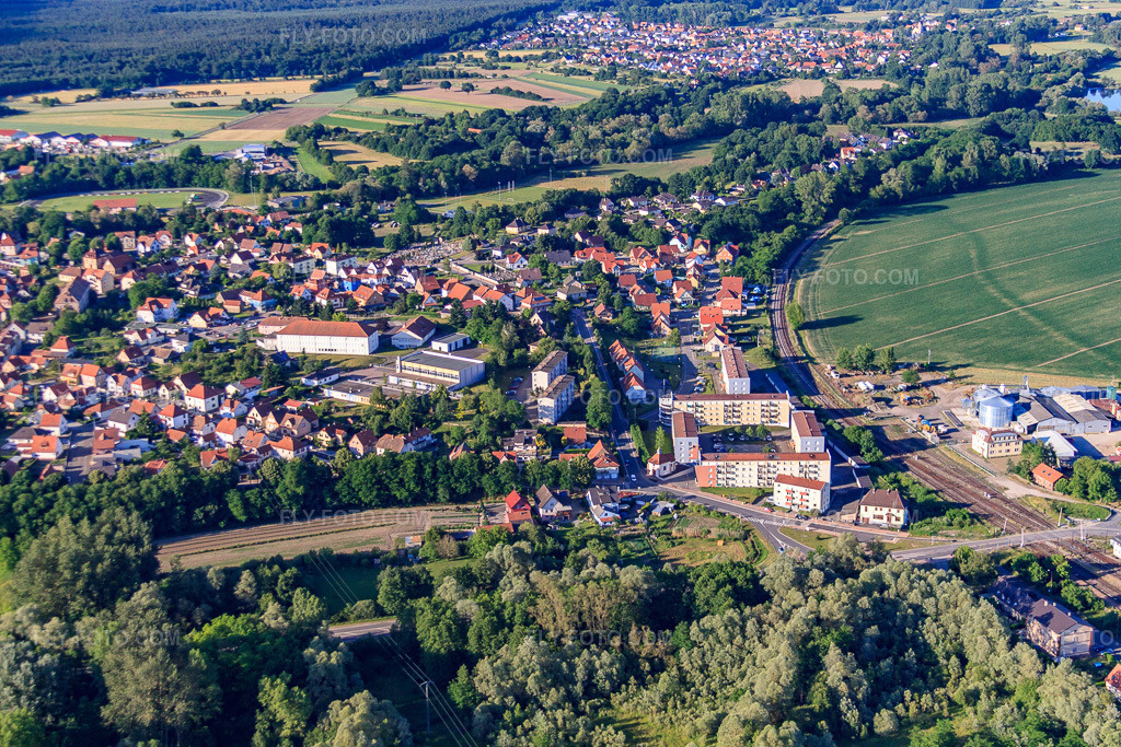 Aerial view: City overview from the south in Lauterbourg in the state Bas-Rhin, France. – Photo: IMG_66578.jpg taken on 06/05/2014 by Werner Riehm/FLY-FOTO.com – Resolution of the original: 4752 x 3168 px