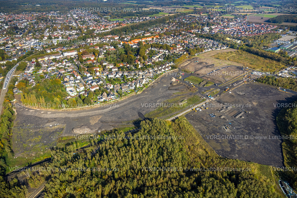 Luenen241012244 | Luftbild, Brachfläche für geplante IGA 2027 und Zukunftsgarten, Alte Viktoria Zeche Gelände am Fluss Lippe, Lünen, Ruhrgebiet, Nordrhein-Westfalen, Deutschland