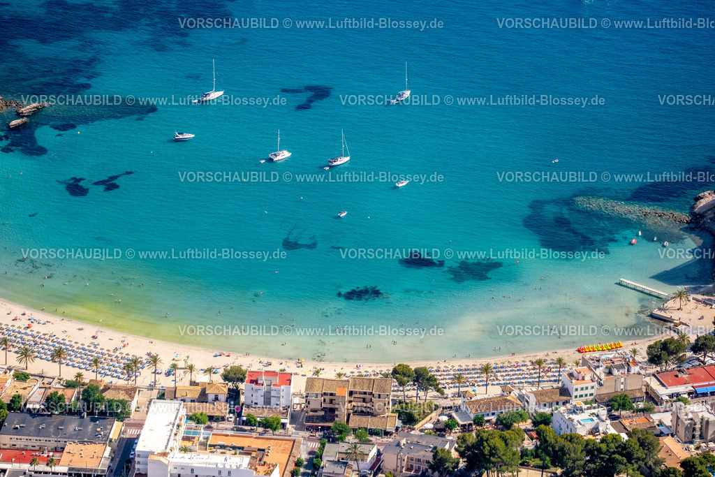 Mallorca230600674N | Luftbild, Strand mit Badegästen am Passeig Maritim de Palmira, Calvia, Balearen, Mallorca, Balearische Inseln, Spanien