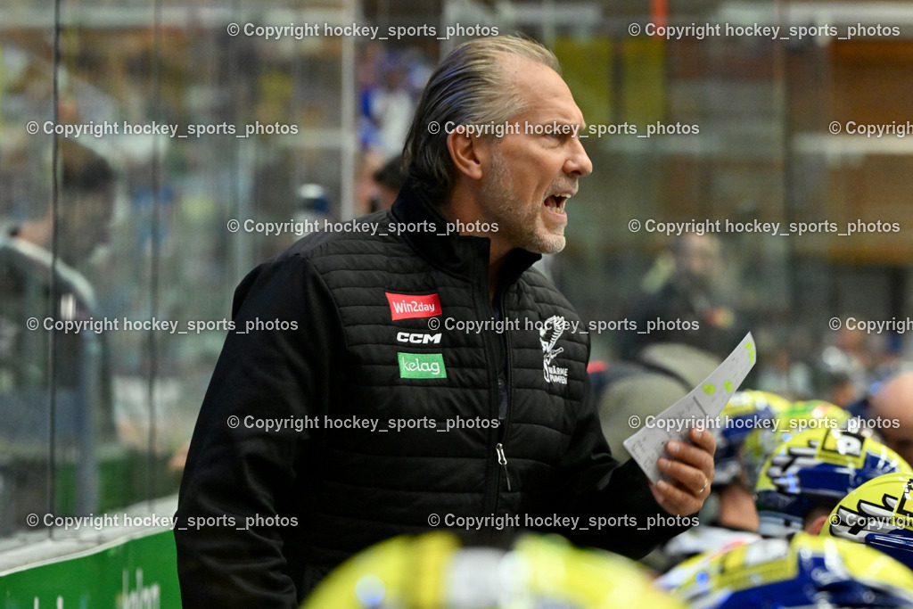 EC IDM Wärmepumpen VSV vs. HC Falkensteiner Pustertal | Tray Tuomie Headcoach EC VSV, EC IDM Wärmepumpen VSV vs. HC Falkensteiner Pustertal, EC IDM Wärmepumpen VSV vs. HC Falkensteiner Pustertal am 21.09.2025 in Villach (Stadthalle Villach), Austria, (Photo by Bernd Stefan)