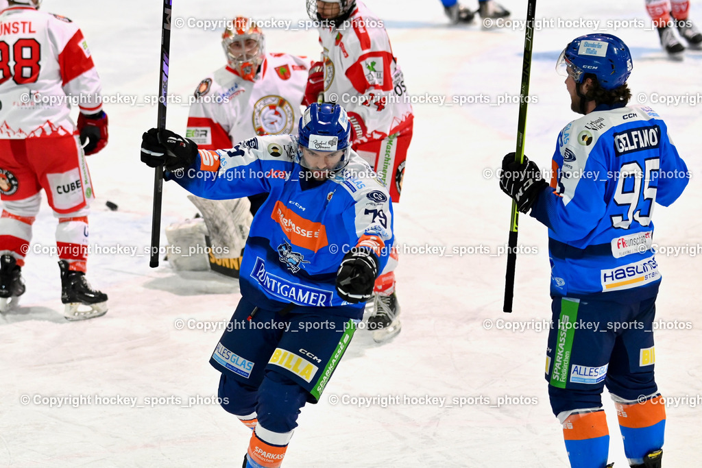 ESC Sparkasse Steindorf vs. ESV Ferlach | Jubel ESC Steindorf Mannschaft, #79 Petrik Benjamin ESC Steindorf, #95 Gelfanov Ruslan ESC Steindorf, ESC Sparkasse Steindorf vs. ESV Ferlach, ESC Sparkasse Steindorf vs. ESV Ferlach am 22.02.2026 in Steindorf  (Ossiachersee Halle ), Austria, (Photo by Bernd Stefan)