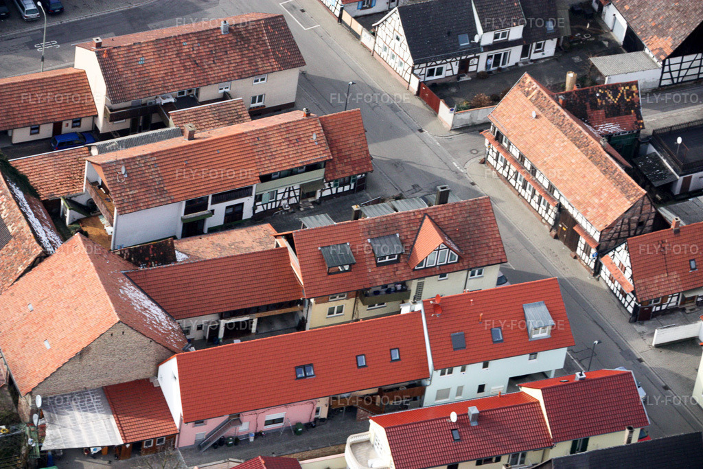 Luftbild: Rheinstraße x Feldstr in Kandel im Bundesland Rheinland-Pfalz in Deutschland. Foto: IMG_16938.jpg vom 15.02.2009 durch Werner Riehm/FLY-FOTO.de