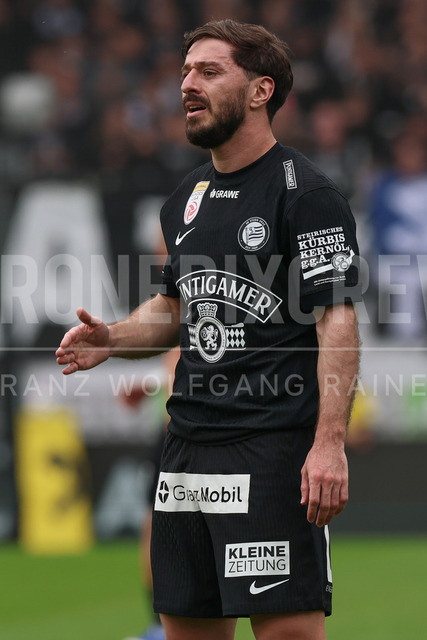 SK Puntigamer Sturm Graz vs TSV Egger Glas Hartberg – Championship Group    | Graz, Austria, 12.Apr.26 - SOCCER - ADMIRAL Bundesliga, SK Puntigamer Sturm Graz vs TSV Egger Glas Hartberg. The image shows Otar Kiteishvili (STU) with emotions.    