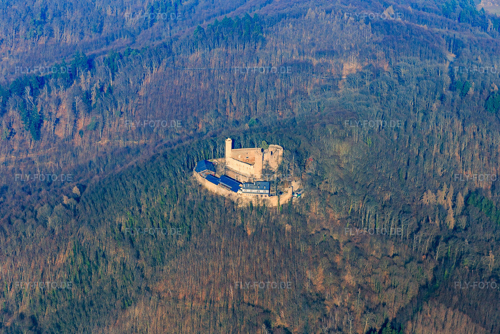 Luftbild: Schloß Auerbach im Ortsteil Auerbach in Bensheim im Bundesland Hessen in Deutschland. Foto: IMG_096719.jpg vom 15.02.2017 durch Werner Riehm/FLY-FOTO.deSchloss Auerbach | Rittermahle, Ritterspiele, Turiere, Burg und Restaurant
