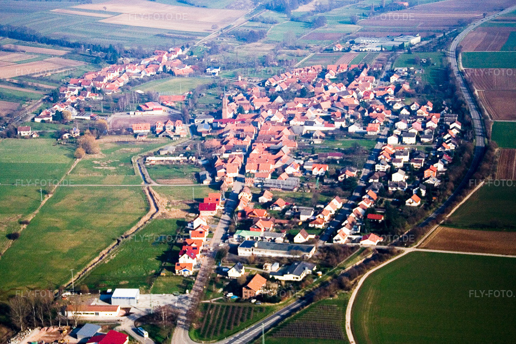Luftbild: Kapellen-Drusweiler von Westen im Ortsteil Kapellen in Kapellen-Drusweiler im Bundesland Rheinland-Pfalz in Deutschland. Foto: IMG_5293.jpg vom 18.02.2007 durch Werner Riehm/FLY-FOTO.de