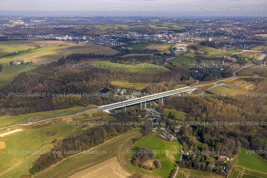 Heiligenhaus240302189 | Luftbild, Baustelle Angerbachtalbrücke, Neubauabschnitt der Autobahn A44, Lückenschluss zwischen Ratingen-Ost und Velbert, Heiligenhaus, Ruhrgebiet, Nordrhein-Westfalen, Deutschland