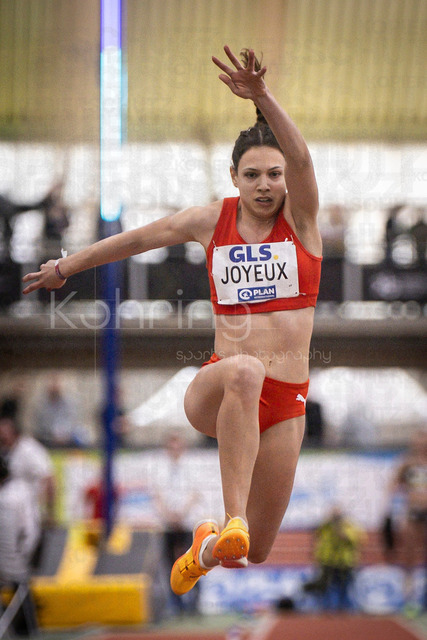 Deutsche Leichtathletik-Hallenmeisterschaften; Dortmund, 28.02.2026 | Caroline Joyeux (LG Nord Berlin, 69), Dreisprung; Deutsche Leichtathletik-Hallenmeisterschaften am 28.02.2026 in der Helmut-Körnig-Halle in Dortmund. 