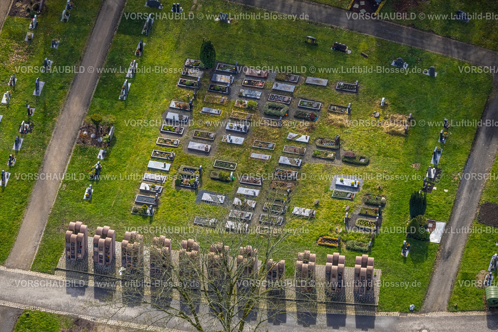 Bottrop260306447 | Luftbild, Parkfriedhof mit Gräberfeld und Kolumbarium Urnen Gräber, Fuhlenbrock, Bottrop, Ruhrgebiet, Nordrhein-Westfalen, Deutschland