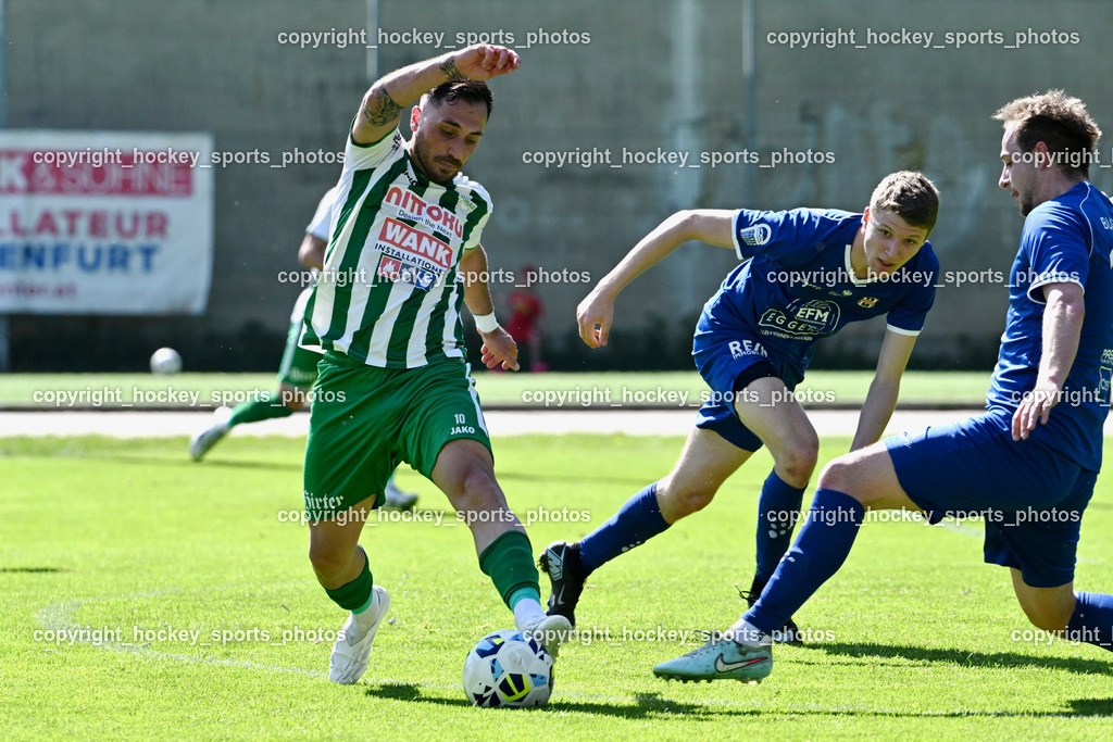 SV Donau vs. Union Matrei | #10 Yosifov Svetlozar Angelov SV Donau,  #19 Luca Jakob Blassnig Union Matrei, #13 Adrian Steurer Union Matrei, SV Donau vs. Union Matrei, SV Donau vs. Union Matrei am 03.05.2026 in Klagenfurt (Sportplatz Donau), Austria, (Photo by Bernd Stefan)