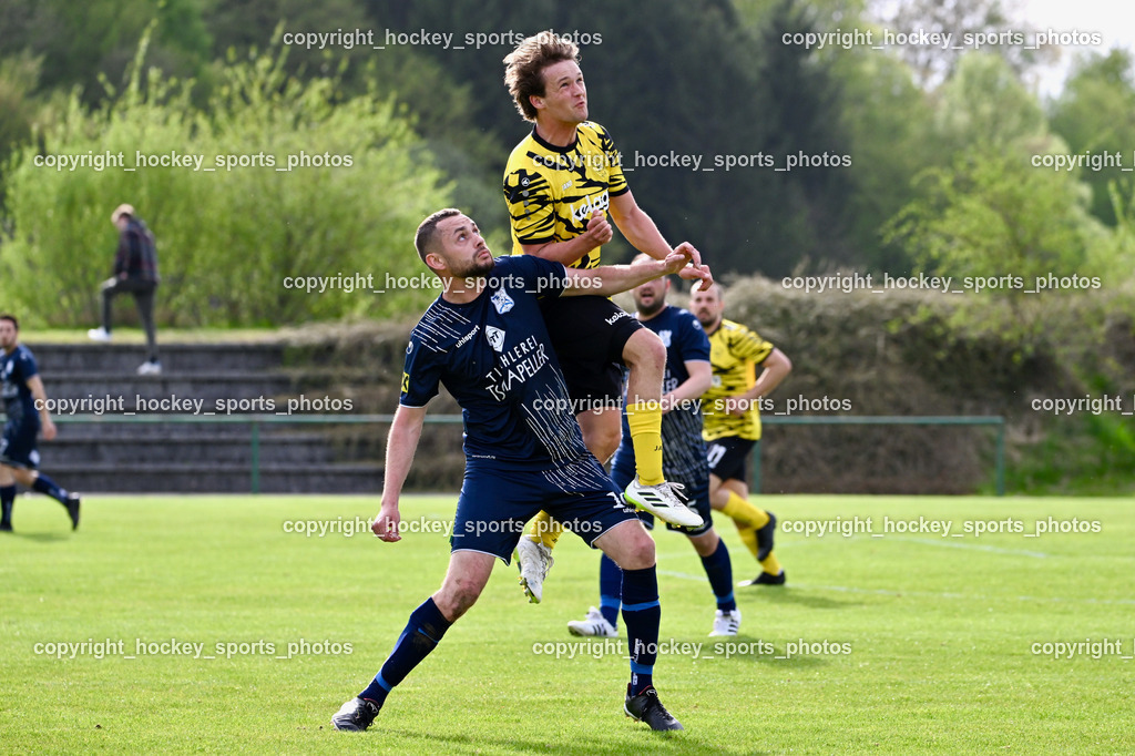 FC Faakersee vs. FC Dölsach | #16 Pascal Obergantschnig FC Dölsach, #5 Cajetan Maria Thaddäus Kolig FC Faakersee, FC Faakersee vs. FC Dölsach, FC Faakersee vs. FC Dölsach am 20.04.2025 in Finkenstein (Sportplatz Finkenstein), Austria, (Photo by Bernd Stefan)