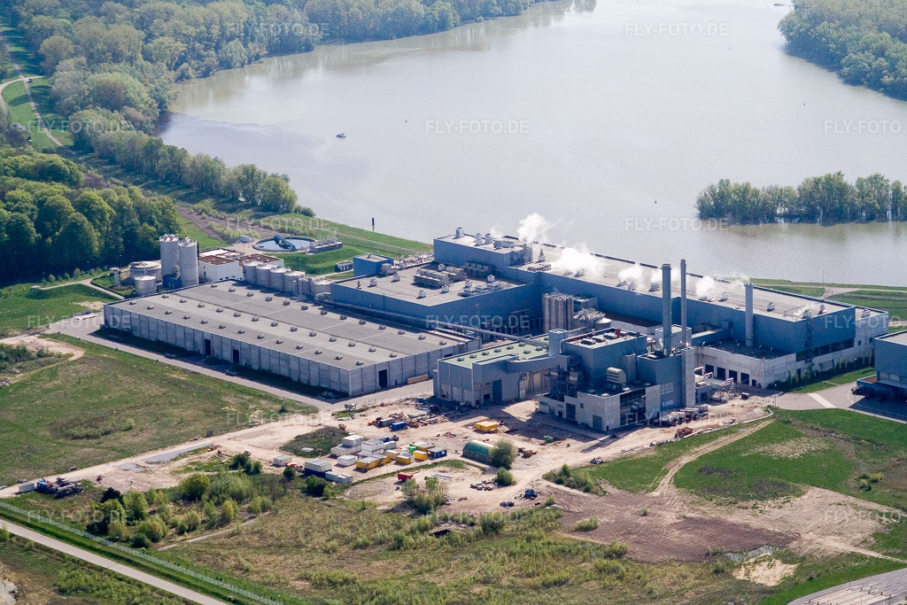 Luftbild: Industriegebiet Oberwald, Papierfabrik Palm in Wörth am Rhein im Bundesland Rheinland-Pfalz in Deutschland. Foto: IMG_10498.jpg vom 27.04.2008 durch Werner Riehm/FLY-FOTO.de