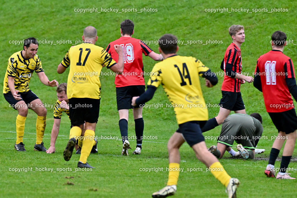 FC Faakersee vs. FC-WR Nussdorf Debant | #9 Thomas Unterguggenberger FC Faakersee, #3 Philipp Gomig FCWR Nussdorf Debant, #11 Pascal Brandstätter FCWR Nussdorf Debant, #17 Matteo Scheucher FC Faakersee, #6 Florian Pribernig FC Faakersee, #19 Lukas Michael Eder FCWR Nussdorf Debant, FC Faakersee vs. FC-WR Nussdorf Debant, FC Faakersee vs. FC-WR Nussdorf Debant am 28.09.2024 in Finkenstein (Sportplatz Faakersee), Austria, (Photo by Bernd Stefan)