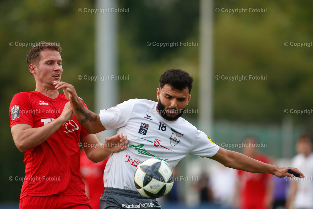 A_LUI_16082025_10 | SPORT,FUSSBALL,LT1 OOE LIGA ASKOE OEDT 1B-SPG ALGENMAX PREGARTEN 16.08.2025 IM BILD:MARCO WEBER (OEDT 1B) UND MARKO TAWDROUS (PREGARTEN) FOTO :FOTOLUI