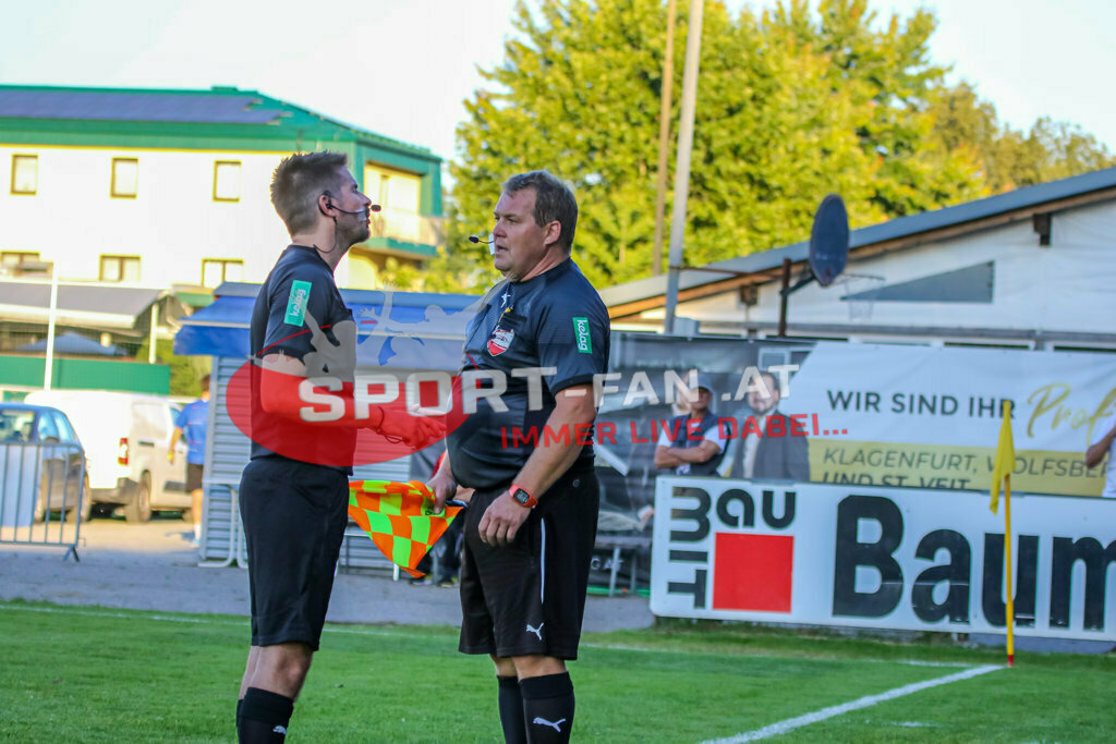 ASV Klagenfurt - SC St Veit 1-6, Unterliga Ost  3. Runde | Jürgen Hartenberger, Walter Pudgar, ASV Klagenfurt - SC St Veit 1-6 am 11.08.2023 in Klagenfurt
(Sportplatz Annabichl), Austria, (Photo by Ernst Krawagner sport-fan.at) - Realisiert mit Pictrs.com