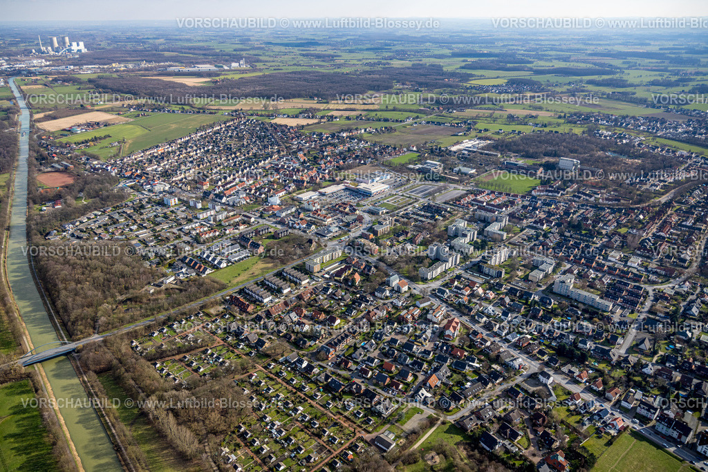 Hamm230216056 | Luftbild, Ortsansicht an der Ostwennemarstraße, Ortsteil Werris, Datteln-Hamm-Kanal, Uentrop, Hamm, Ruhrgebiet, Nordrhein-Westfalen, Deutschland
