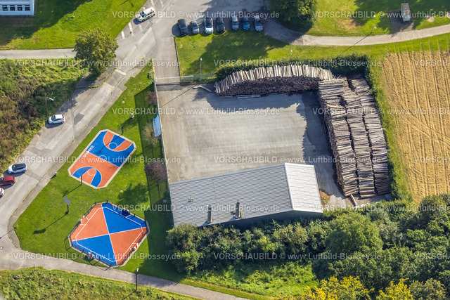 Arnsberg230904541 | Luftbild, Yalp Campus Baskeball Court, Holzlagerplatz, Hüsten, Arnsberg, Sauerland, Nordrhein-Westfalen, Deutschland