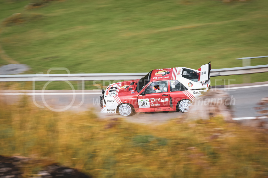 21. Arosa ClassicCar 2025 - 7. =September= 2025 | Serge Endress aus Wollerau (SUI) in einem Audi Quattro S1 aus dem Jahre 1986 mit Startnummer 301 am Arosa ClassicCar 2025 in der Kategorie Sport Trophy..@arosaclassiccar, @arosa.official, #arosaclassiccar, #arosa, #76curves, #classiccarBild: Sportfotografie Markus Aeschimann | www.markus-aeschimann.ch - Realisiert mit Pictrs.com
