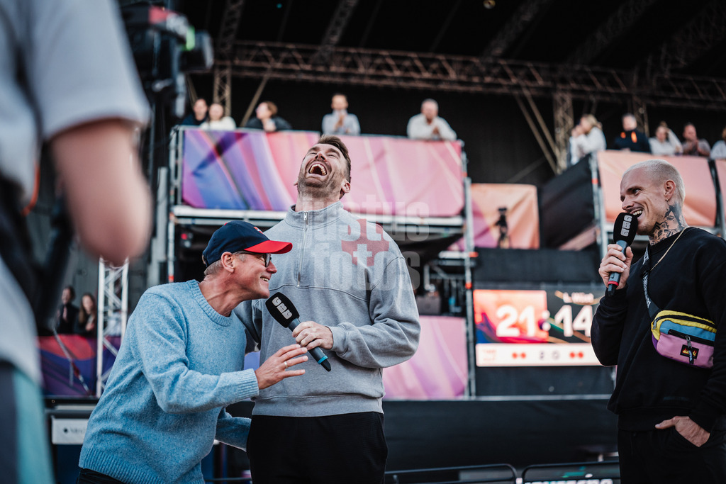 Beachvolleyball | Frauen und Männer | Deutsche Meisterschaften 2025 Timmendorfer Strand | 07.09.2025 | v.l. Joachim Nitz (Tourismusdirektor Timmendorfer Strand), Alexander Walkenhorst und Dirk Funk