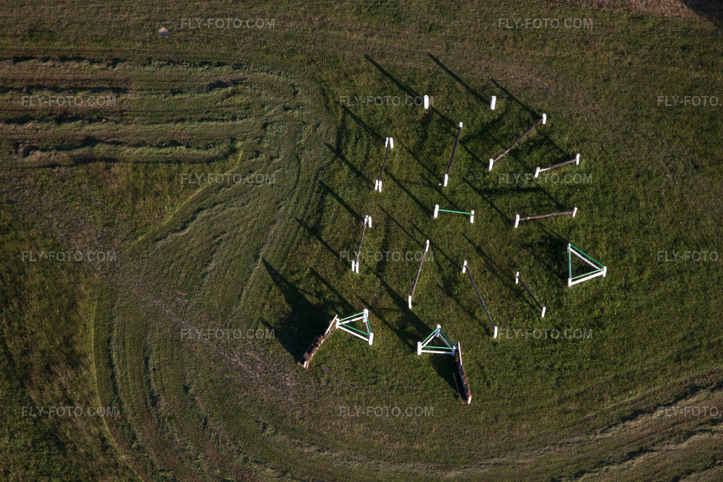 Aerial view: Haras de la Née in Neewiller-près-Lauterbourg in the state Bas-Rhin, France.Photo: IMG_66606.jpg taken on 06/05/2014 by Werner Riehm/FLY-FOTO.comResolution of the original: 4752 x 3168 px