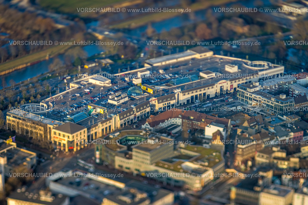 Hamm241201307 | ACHTUNG Fotos mit durch Tilttechnik objektivseits erzeugter partieller Unschärfe, Luftbild, Allee-Center mit Parkdeck, Mitte, Hamm, Ruhrgebiet, Nordrhein-Westfalen, Deutschland