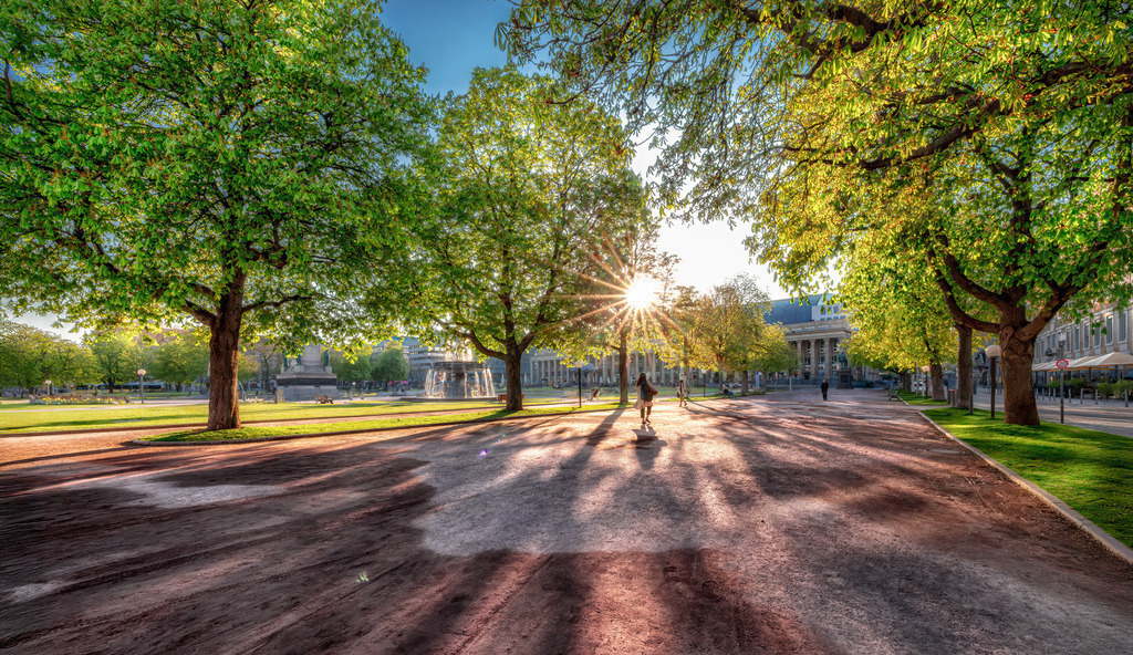 Sonnige Momente auf dem Stuttgarter Schlossplatz,Kastanienallee | Das Bild zeigt einen sonnigen Moment auf dem Stuttgarter Schlossplatz. Der Schlossplatz ist der größte Platz im Zentrum von Stuttgart.Er liegt direkt vor dem Neuen Schloss.Die Kastanienallee auf dem Platz ist ein charakteristisches Merkmal.Der Platz dient regelmäßig als Veranstaltungsort für Feste und Märkte. - Realisiert mit Pictrs.com