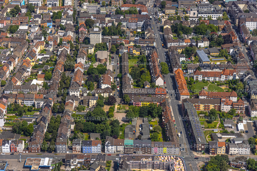 Hamm240706416 | Luftbild, Wohngebiet Schillerstraße Ecke Alleestraße, Mitte, Hamm, Ruhrgebiet, Nordrhein-Westfalen, Deutschland