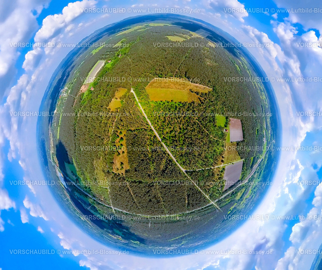 SchlossHolteStuckenbusch24059051Moorheide | Luftbild, NSG Naturschutzgebiet Moosheide in der Senne, Heidelandschaft Waldgebiet am Emser Kirchweg, Wandergebiet, Erdkugel, Fisheye Aufnahme, Fischaugen Aufnahme, 360 Grad Aufnahme, tiny world, little planet, fisheye Bild, , Hövelhof, Ostwestfalen, Nordrhein-Westfalen, Deutschland
