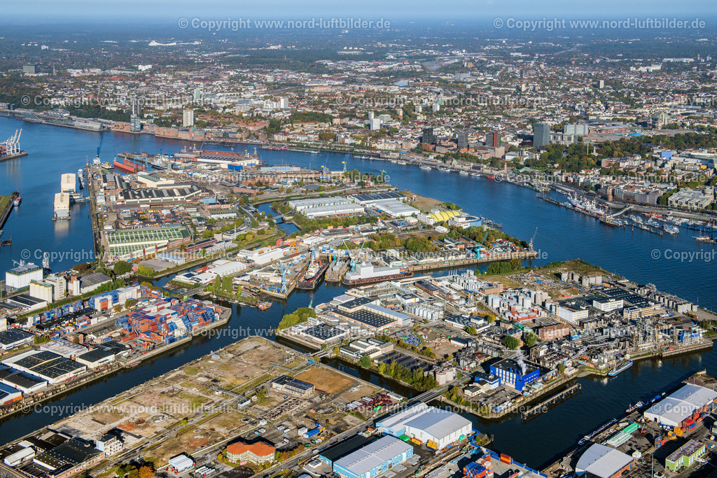 Hamburg_Steinwerder_ELS_4663091022 | HAMBURG 09.10.2022 Hafenanlagen am Ufer des Hafenbeckens im Stadtteil Steinwerder in Hamburg. // Port facilities on the shores of the harbor of in district Steinwerder in Hamburg. Foto: Martin Elsen