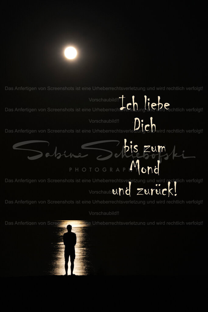 Postkarte "Ich liebe Dich bis zum Mond und zurück!" | People- und Tierfotografie, Imageaufnahmen, Veranstaltungsfotografie und Wandbilder aus der Natur ★ Made in Germany ✔️ Druck + Downloads ✔️ Naturfotografie in Top Qualität ★ schneller Versand, weltweite Lieferung! - Realisiert mit Pictrs.com