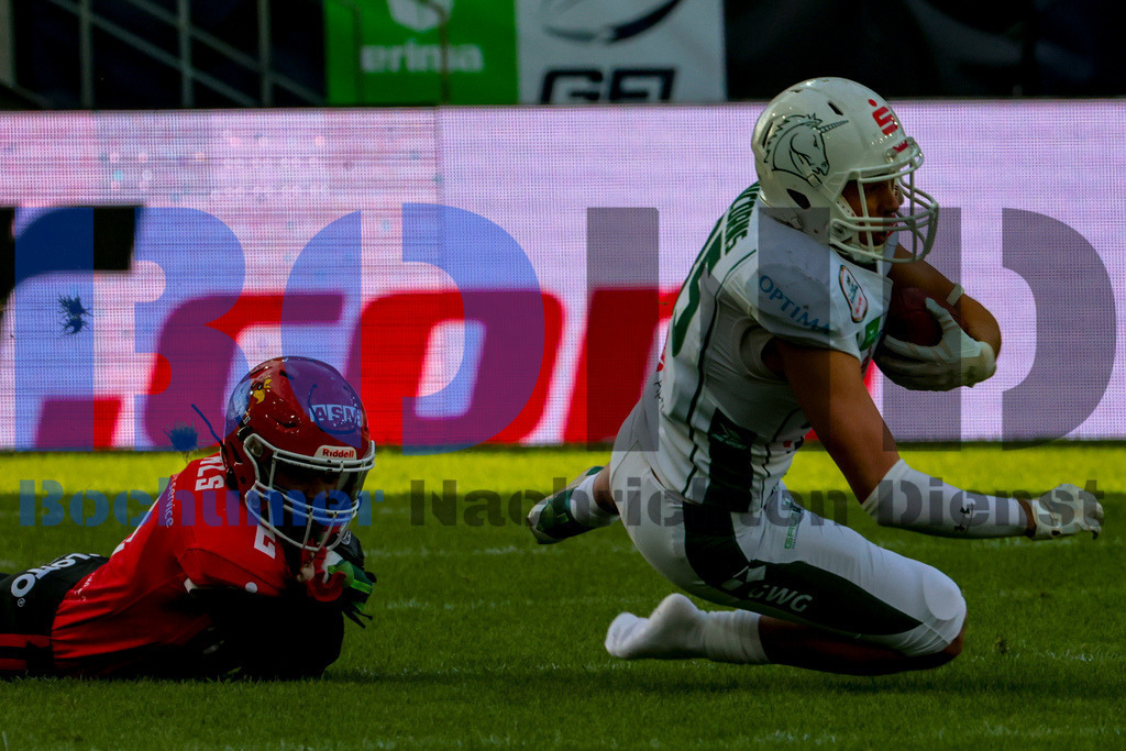  14.10.2023 - 
 | Sebastian Sendlak / Bochumer Nachrichtendienst (BOND) - GFL-Bowl 2023: Schwaebisch Hall Unicorns vs. Potsdam Royals - Realisiert mit Pictrs.com