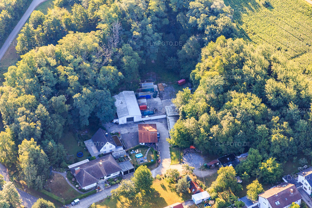 Luftbild: Spitalhof im Ortsteil Grünwettersbach in Karlsruhe im Bundesland Baden-Württemberg in Deutschland. Foto: IMG_083977.jpg vom 26.07.2015 durch Werner Riehm/FLY-FOTO.de