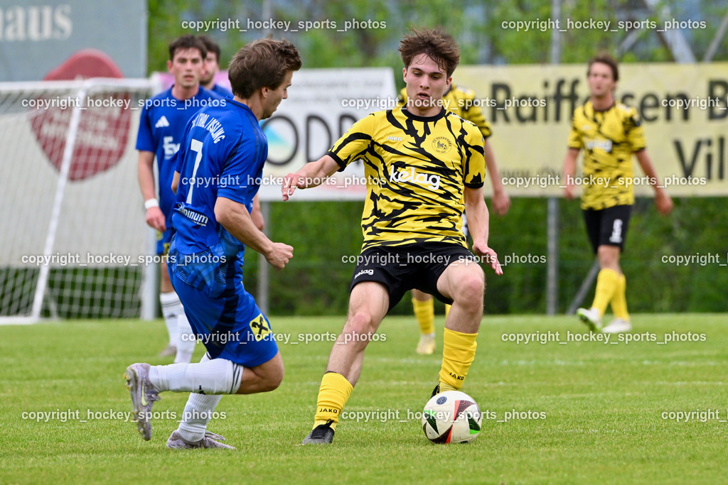 FC Faakersee vs. URC Thal Assling | #7 Florian Michael Huber URC Thal Assling, #7 Felix Michael Bachlechner FC Faakersee, FC Faakersee vs. URC Thal Assling, FC Faakersee vs. URC Thal Assling am 04.05.2025 in Finkenstein (Sportplatz Finkenstein), Austria, (Photo by Bernd Stefan)
