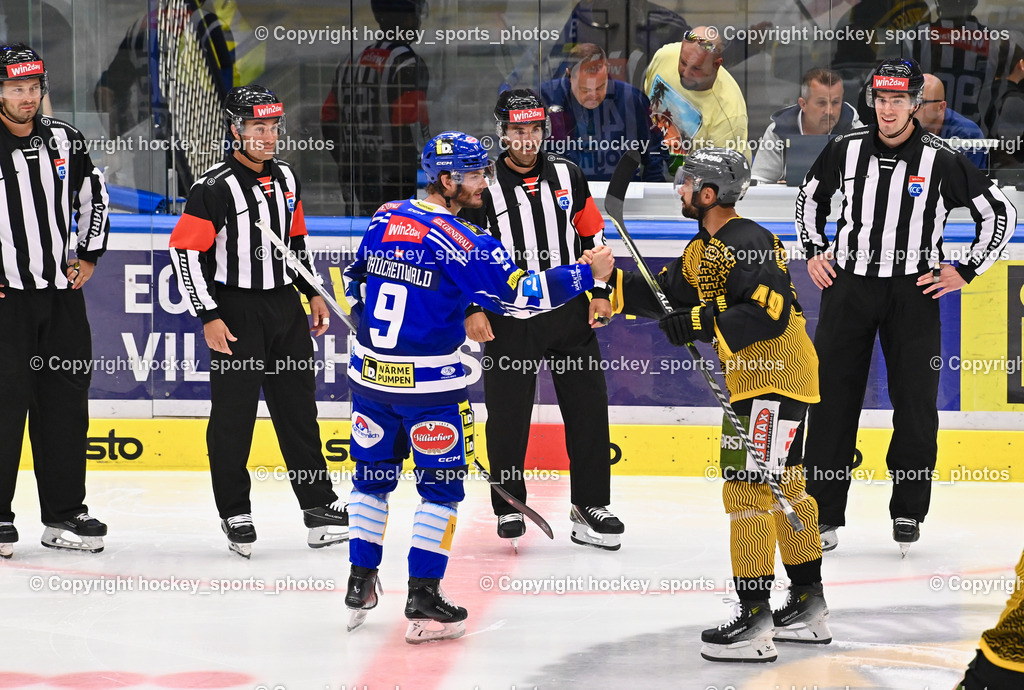 EC IDM Wärmepumpen VSV vs. HC Pustertal 8.9.2023 | SEEWALD Jeremia, OFNER Christian, STERNAT Christoph, PUFF Wolfgang, Referees, #9 RAUCHENWALD Alexander, #40 ANDERGASSEN Raphael