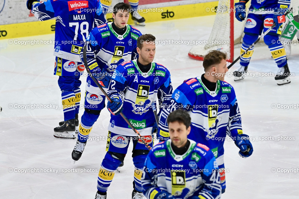EC IDM WÄRMEPUMPEN VSV vs. EC Red Bull Salzburg | #26 VAN NES Guus EC VSV, #72 HUGHES John EC VSV, #40 WALLENTA Elias EC VSV, EC IDM WÄRMEPUMPEN VSV vs. EC Red Bull Salzburg, EC IDM WÄRMEPUMPEN VSV vs. EC Red Bull Salzburg am 17.01.2025 in Villach (Stadthalle Villach), Austria, (Photo by Bernd Stefan)