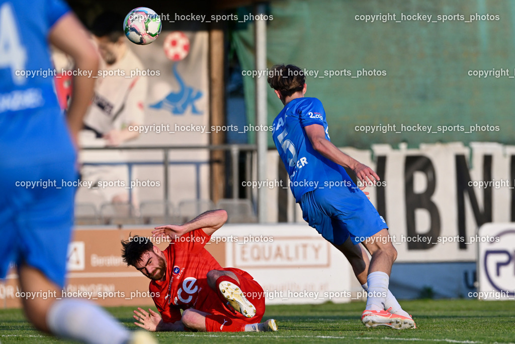 SAK vs. SC ST. Veit | #17 Moritz Leitner SC St.Veit, #5 Jakob Geister SAK, SAK vs. SC ST. Veit, SAK vs. SC ST. Veit am 30.04.2025 in Klagenfurt (Sportpark Welzenegg), Austria, (Photo by Bernd Stefan)