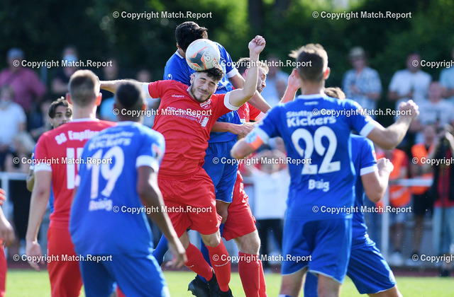 wfv-Pokal | Fussball 2021/2022    28.07.2021wfv-Pokal 2.Runde SG Empfingen - Stuttgarter KickersSergem Erdem (SG Empfingen, Mitte) gegen Julian Leist (Stuttgarter Kickers , Mitte hinten)FOTO: ULMER PressebildagenturxxNOxMODELxRELEASExx