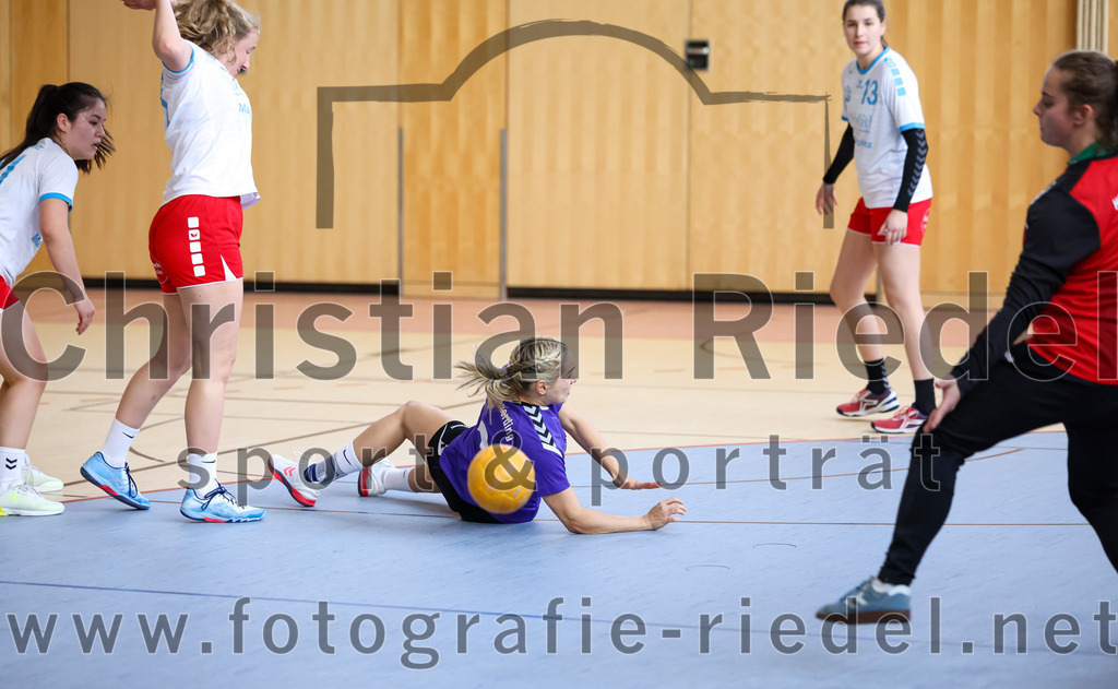 2023-03-18_069_SpVgg_Altenerding_II_gegen_HSG_Freising-Neufahrn_II | Erding, Deutschland, 18.03.2023:
Handball, Bezirksliga Frauen Altbayern 2022 / 2023, 14. Spieltag, SpVgg Altenerding II gegen HSG Freising-Neufahrn II, Endergebnis: 25:27

Leonie Kehlenbeck (HSG Freising-Neufahrn, #21), Cara Bittner (HSG Freising-Neufahrn, #11), Lena Prem (SpVgg Altenerding, #2)

Foto: Christian Riedel / fotografie-riedel.net