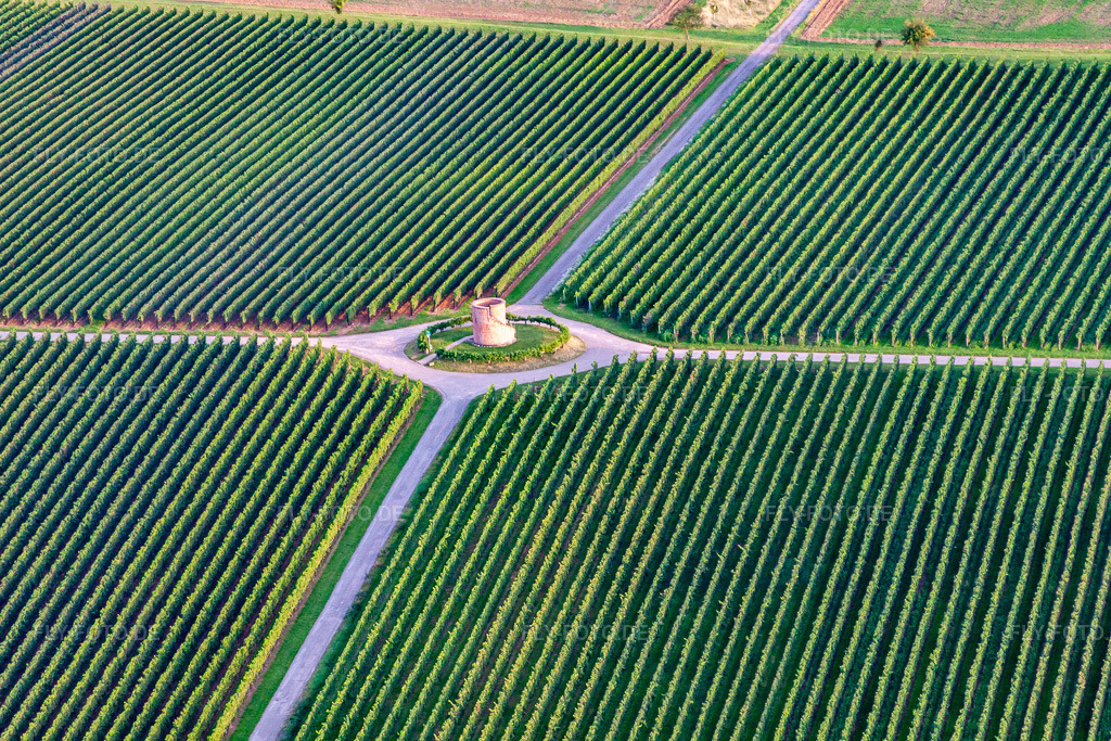 Luftbild: Houschder Winzerturm im Ortsteil Niederhochstadt in Hochstadt im Bundesland Rheinland-Pfalz in Deutschland. Foto: IMG_71245.jpg vom 27.08.2014 durch Werner Riehm/FLY-FOTO.de