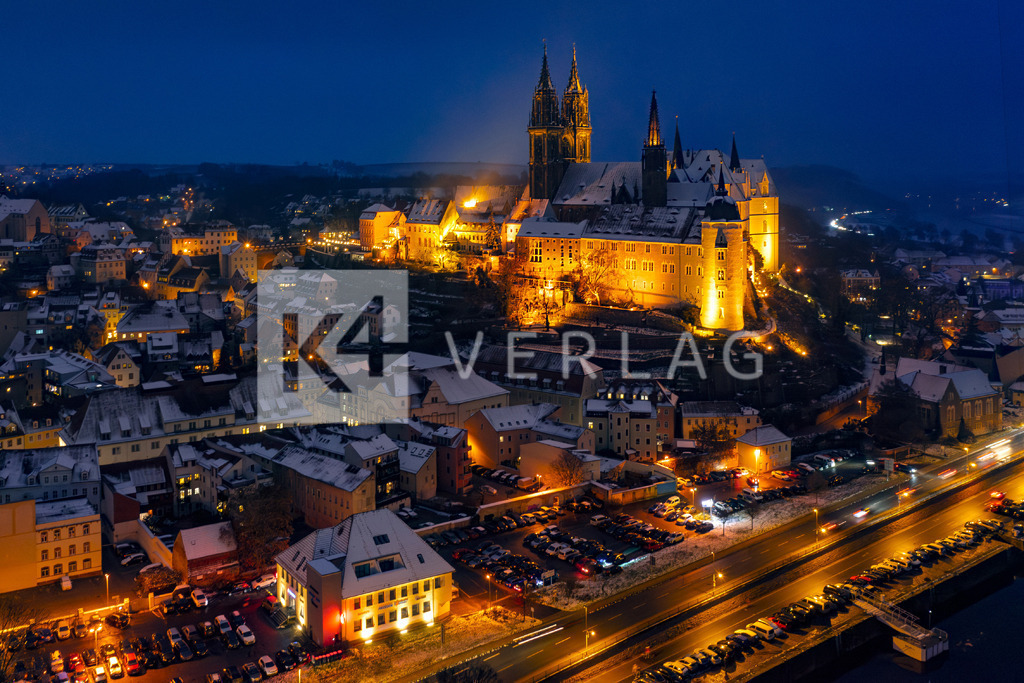 Wandbild-Meissen-Albrechtsburg-Winter-Luftbild-DJI_0048 | Albrechtsburg Meissen – das älteste Schloss Deutschlands thront über der Elbe - Realisiert mit Pictrs.com