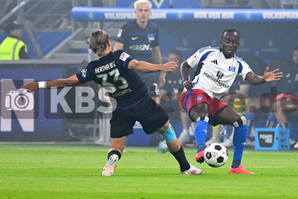 KBS Picture_HSV-HerthaBSC_007 | v.l. Karbownik Michal (Hertha BSC) , Dompe Jean-Luc (HSV) ,Sportplatz :  Volksparkstadion, - Realisiert mit Pictrs.com