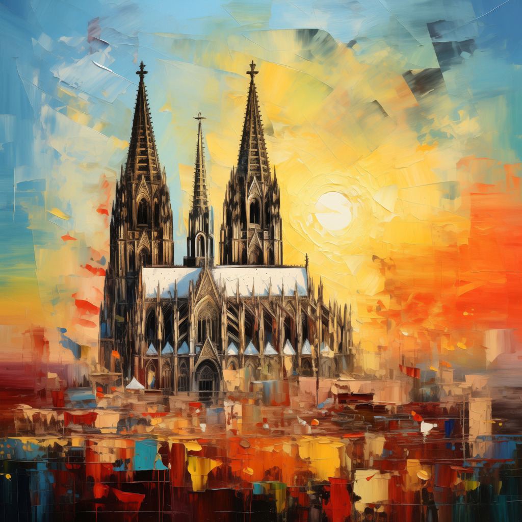 2507025 - Kölner Dom Gemälde | Bestelle dieses Köln Motiv als hochwertiges Wandbild oder Poster z.B. auf Leinwand hier bei uns im Onlineshop mit kostenloser Lieferung innerhalb Deutschlands.