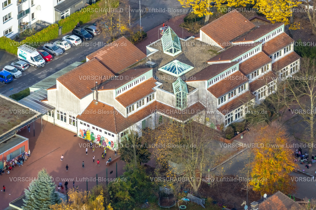 Hagen251102659 | Luftbild, Freiherr-vom-Stein Schule Grundschule, herbstliche Bäume, Vorhalle, Hagen, Ruhrgebiet, Nordrhein-Westfalen, Deutschland