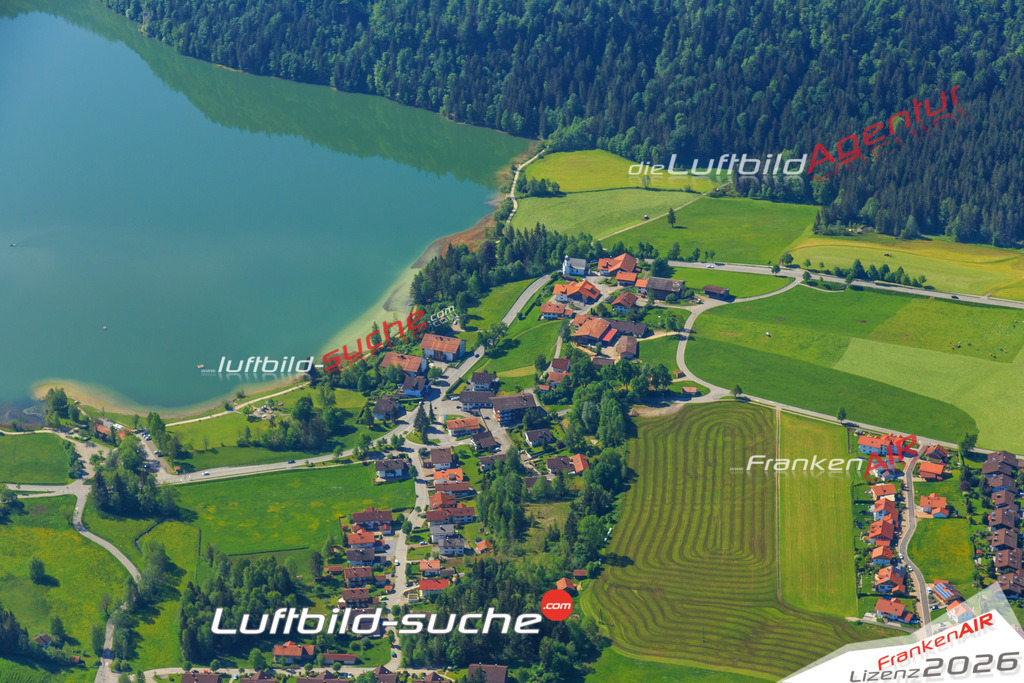 Luftbild von Weißensee-oberkirch Fuessen - Luftaufnahme wurde 2015 von https://frankenair.de mittels Flugzeug (keine Drohne) erstellt - die Geschenkidee