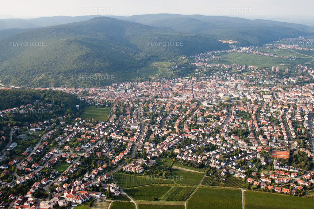Luftbild: Ortsansicht von Süden in Neustadt an der Weinstraße im Bundesland Rheinland-Pfalz in Deutschland. Foto: IMG_33046.jpg vom 04.09.2010 durch Werner Riehm/FLY-FOTO.de
