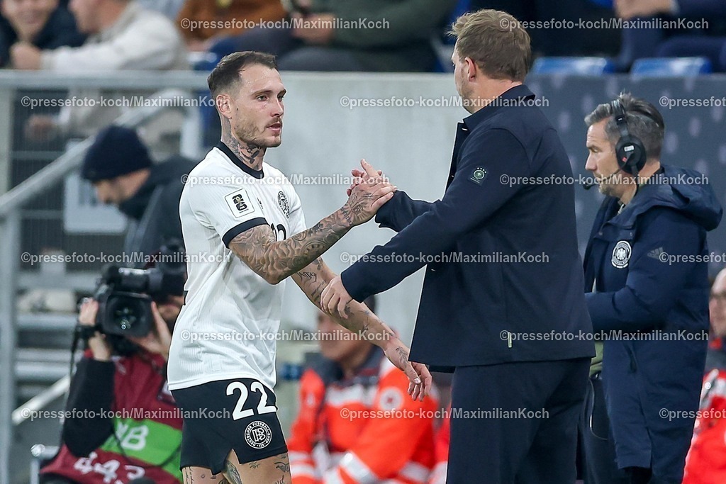 DFB10102501142 | 10.10.2025, Fußball, Länderspiel, Deutschland - Luxemburg, UEFA WM-Qualifikation, 2025/2026, Gruppe A, PreZero Arena in Sinsheim: xxxxxxxxxxxxxDFB regulations prohibit any use of photographs as image sequences and or quasi-video.