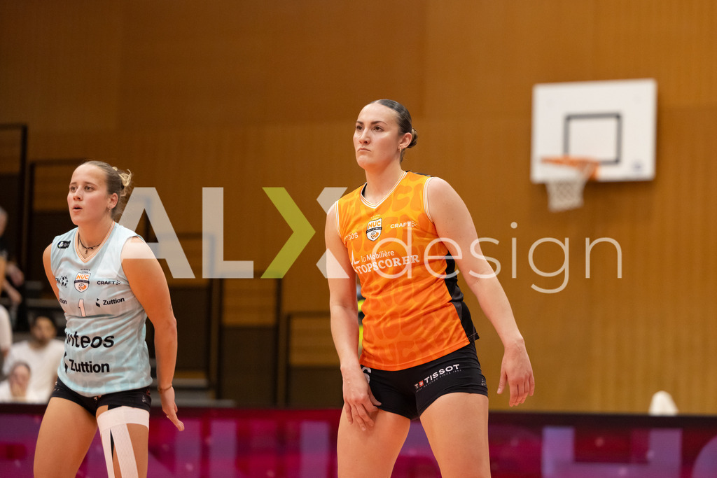 Volleyball I Frauen I Saison 2025-2026 I Volleyball NLA | Women I  Playoffs Finals 1/5 I viteos NUC - VC Kanti Schaffhausen I 06.04.2026 | 16 Tia Scambray (USA) (Viteos NUC) – Aussen - Realisiert mit Pictrs.com