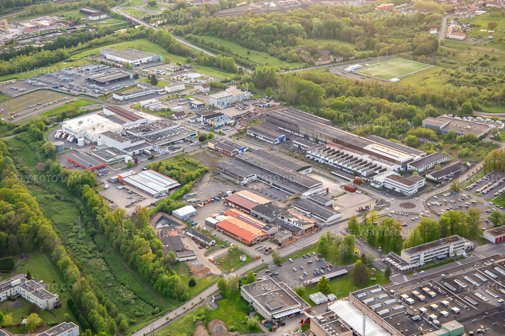 Aerial view: Greta Lorraine Est, Mibelle Group Sarreguemines in the district Zone Industrielle du Grand Bois in Saargemünd in the state Moselle, France.Photo: IMG_140484.jpg taken on 04/30/2024 by Werner Riehm/FLY-FOTO.comResolution of the original: 5472 x 3648 pxWWW.MIBELLEGROUP.COM