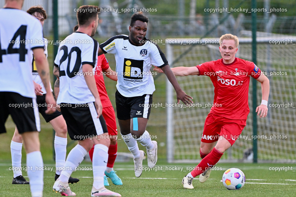 SV Spittal vs. SAK | #20 Igor Kondic SV Spittal, #8 Rashidi Mohamed Udikaluka SV Spittal, #6 Toni Dullnig SAK, SV Spittal vs. SAK, SV Spittal vs. SAK am 24.05.2024 in Spittal an der Drau (Goldeck Stadion), Austria, (Photo by Bernd Stefan)