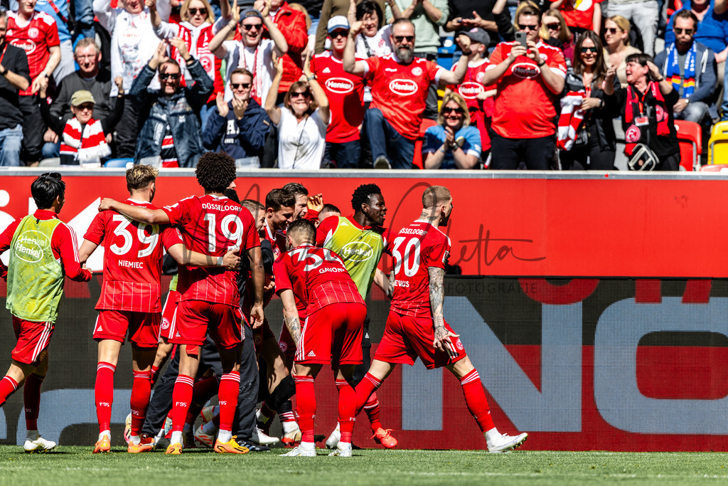 Fortuna Düsseldorf vs. Karlsruher SC | Düsseldorf, 30.04.2023: 2. Bundesliga, 30. Spieltag, Fortuna Düsseldorf gegen Karlsruher SC in der Merkur Arena in Düsseldorf. Foto: sportfotografie.ms | Markus Paletta - Realisiert mit Pictrs.com