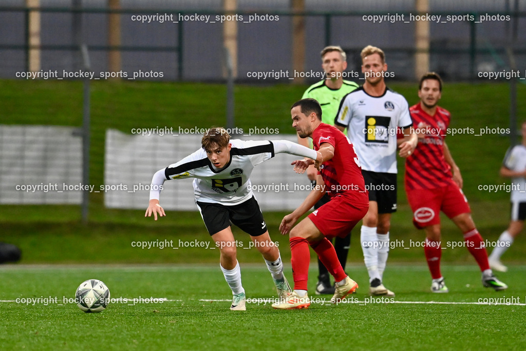 SV Spittal 1921 vs. SV St. Jakob  | #31 Matthias Mitterdorfer SV Spittal, #32 Marco Koller St.Jakob, SV Spittal 1921 vs. SV St. Jakob , SV Spittal 1921 vs. SV St. Jakob  am 20.09.2024 in Spittal an der Drau (Goldeck Stadion), Austria, (Photo by Bernd Stefan)